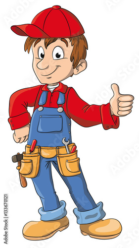 Vektor Illustration eines fröhlichen Handwerkers