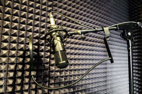 the microphone in the Studio for professional recording photo