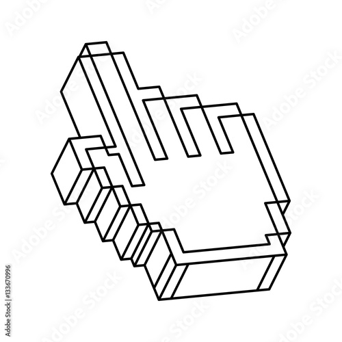 hand pointer cursor icon vector illustration design