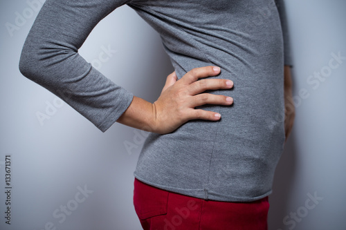 Woman has waist pain