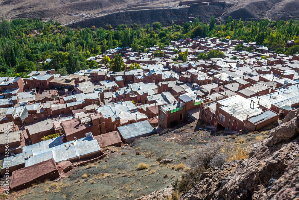 Aerial view on Abyaneh - one of the oldest villages in Iran