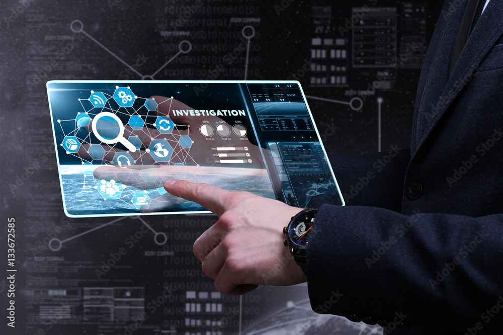 Fototapeta premium Business, Technology, Internet and network concept. Young busine