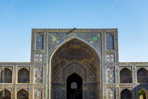 View from main courtyard of Shah Mosque also called Imam mosque in Isfahan, Iran