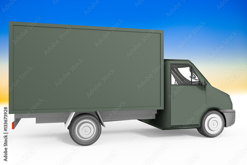 Delivery van as transporter, 3d illustration Delivery van as transporter, 3d illustration