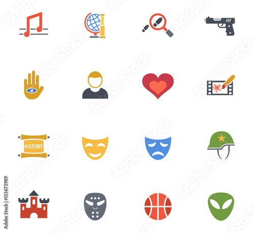 cinema genre icon set