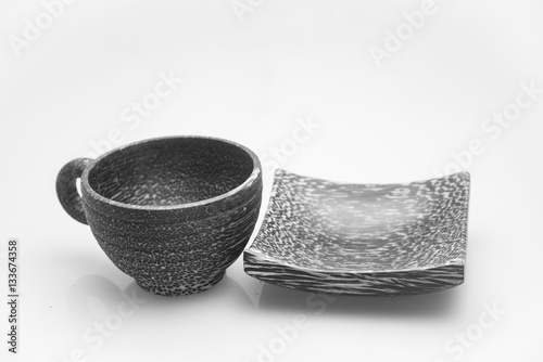 wooden cup isolated on white