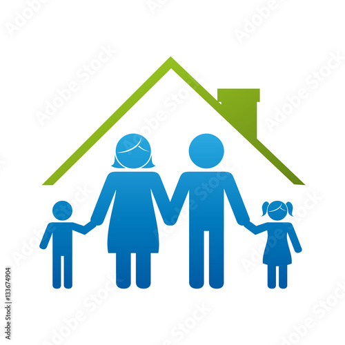 happy family members silhouette vector illustration design