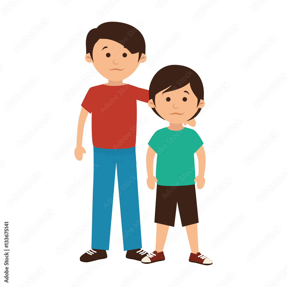 happy family member character vector illustration design