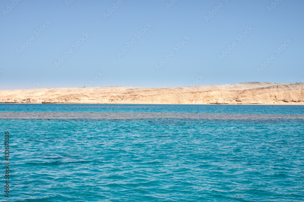 Tiran island Egypt view from the sea