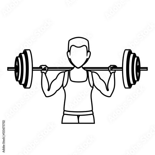 weight lifting fitness lifestyle vector illustration design