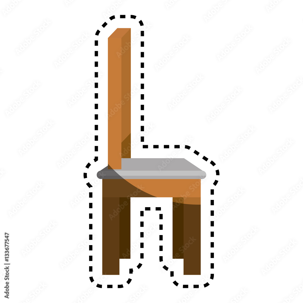 chair table wooden icon vector illustration design