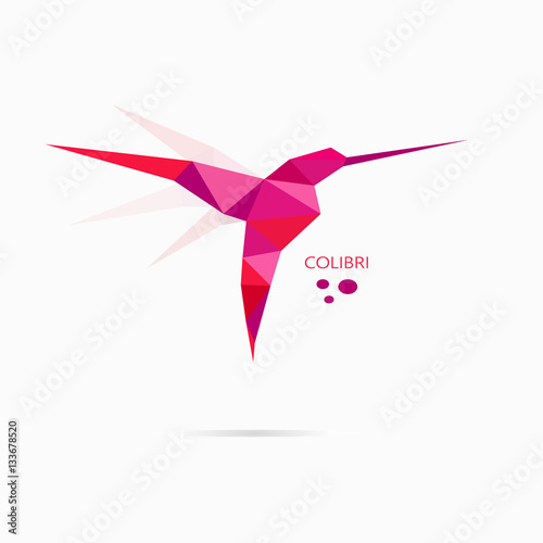 Colibri logo origami bird