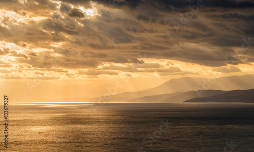  Beautiful magic sunset over the sea