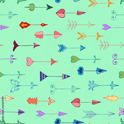 Love arrows seamless pattern © Maroshka