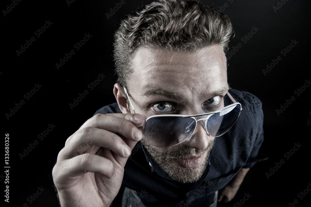 Fototapeta premium fashionable bearded man in glasses
