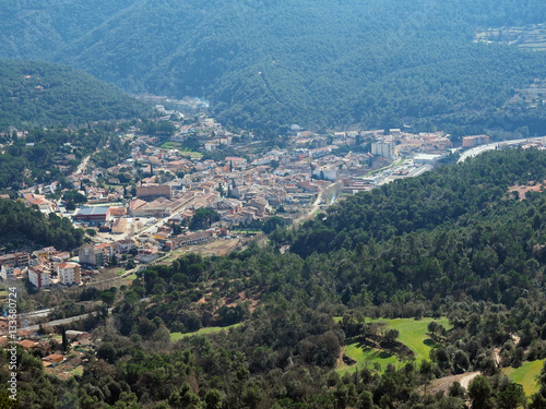 Vista aérea de Aiguafreda en Cataluña,España 
