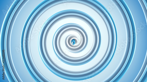 Blue spiral abstract 3D render