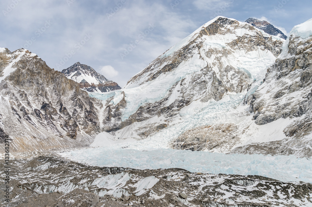 Khumbu Glacier and Everest Base Camp In Nepal