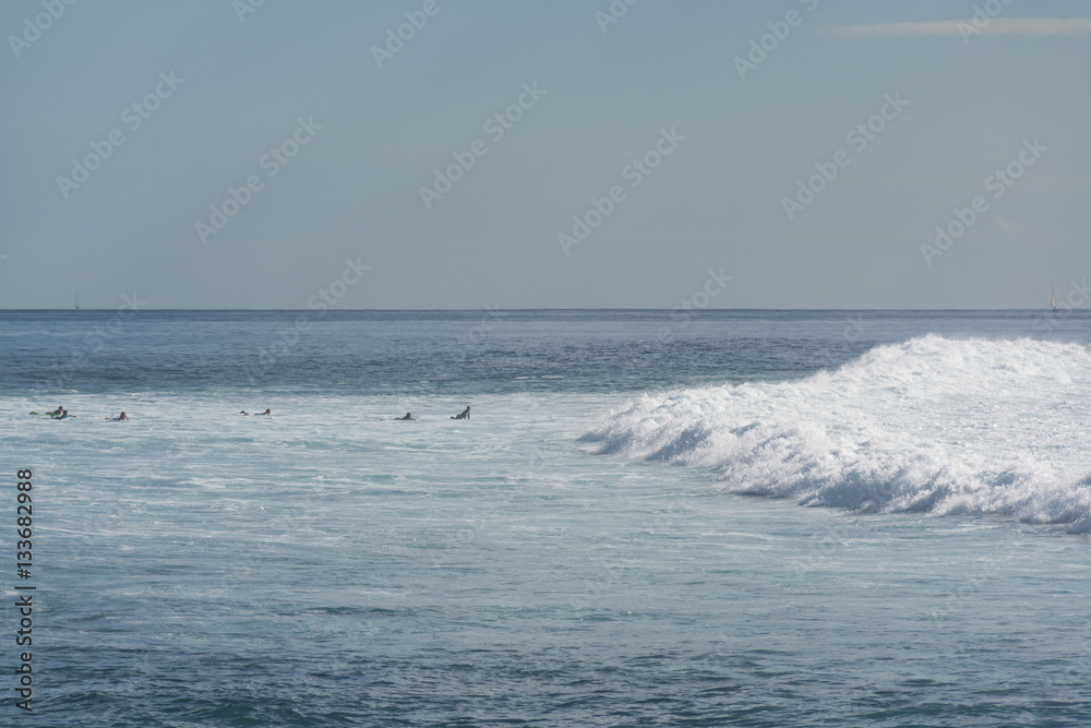 The coast of Atlantic ocean, ocean waves, winter on Tenerife, Canary The coast of Atlantic ocean, ocean waves, winter on Tenerife, Canary