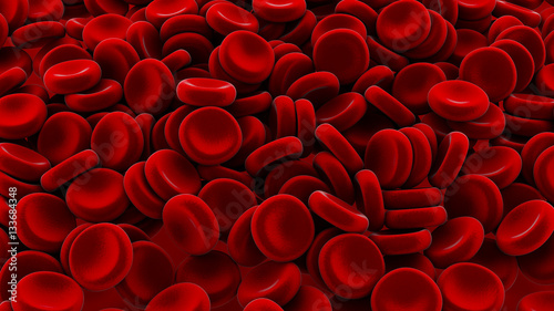 Red blood cells 3D render