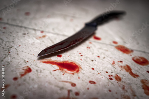 Schilderij op canvas Murder Bloody Knife
