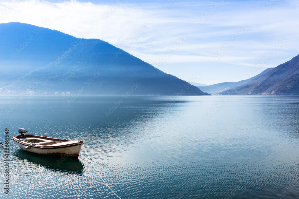 Fototapeta premium Small boat on the sea