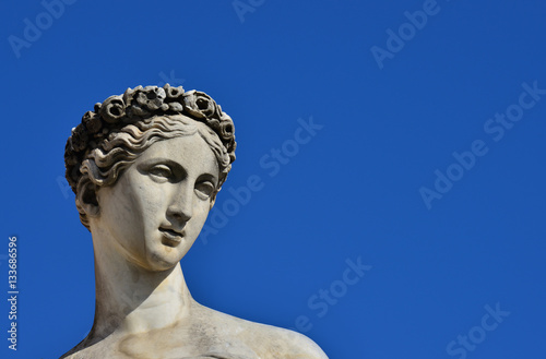 Classical goddess statue in Rome (with copy space)
