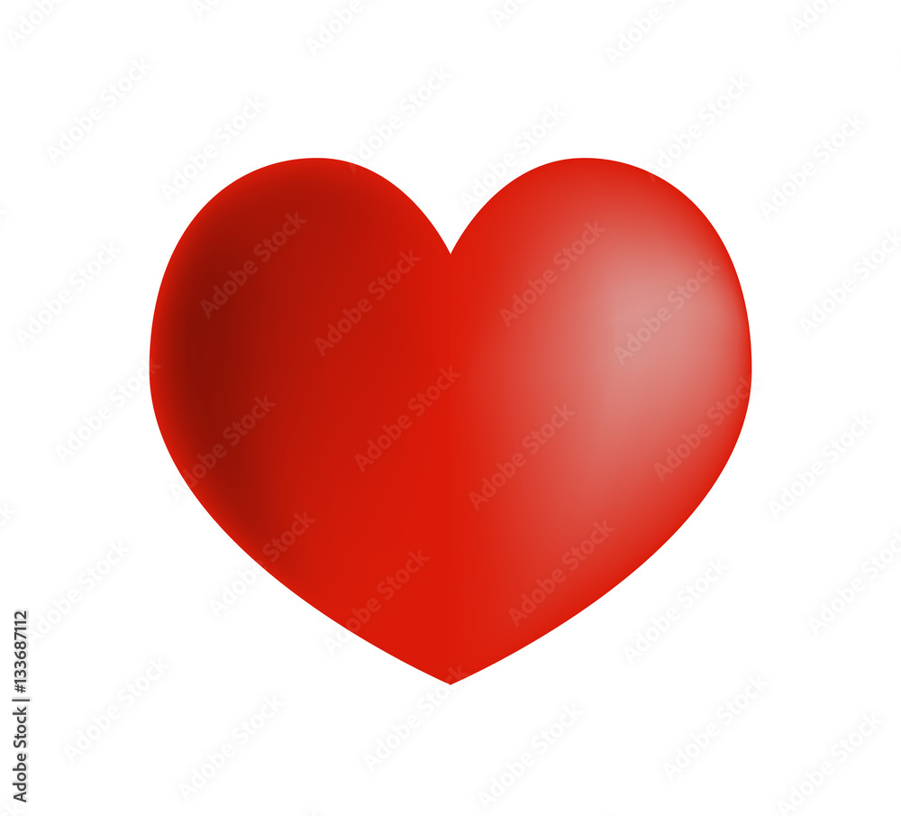 Cute Heart on White Background. Isolated Vector Illustration Stock ...