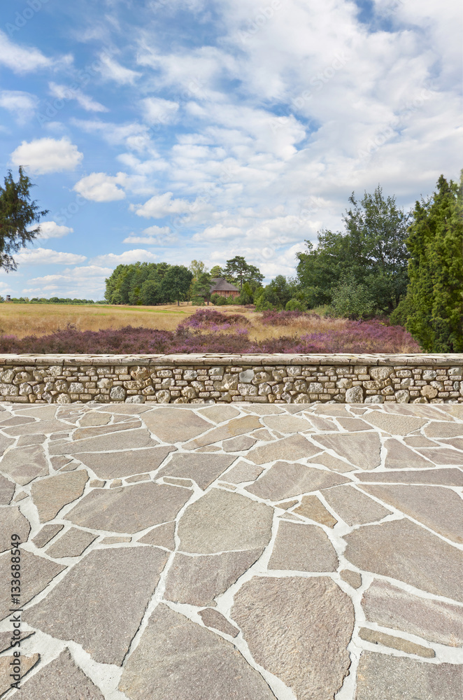 Terrasse mit Heidelandschaft