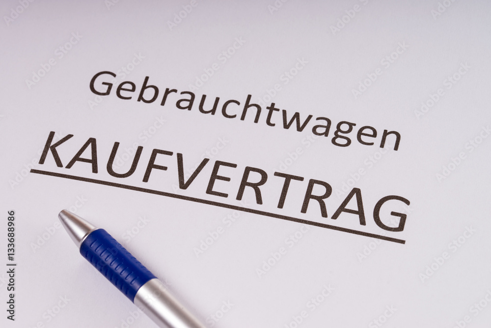 Kaufvertrag / Kaufvertrag über einen Gebrauchtwagen Kaufvertrag / Kaufvertrag über einen Gebrauchtwagen