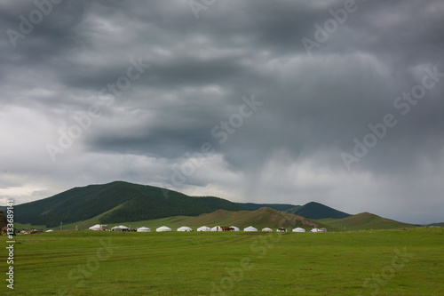 Mongolian landscape just before the storm