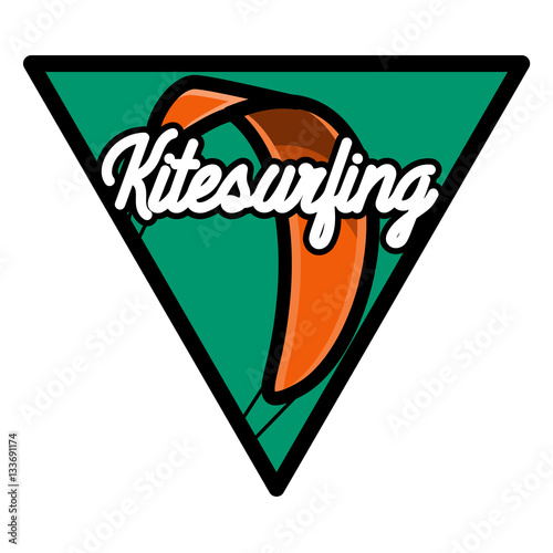 Color vintage kitesurfing emblem