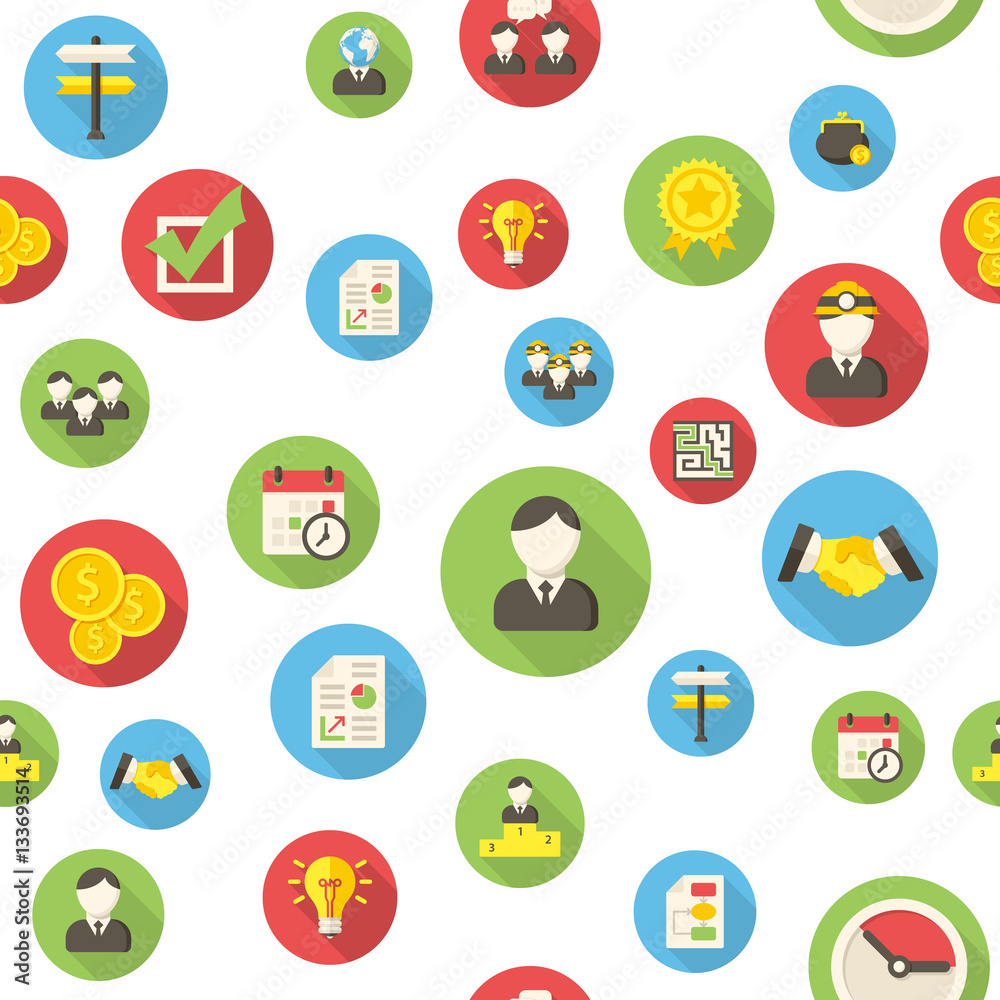 Seamless pattern with business icons vector illustration Stock ...