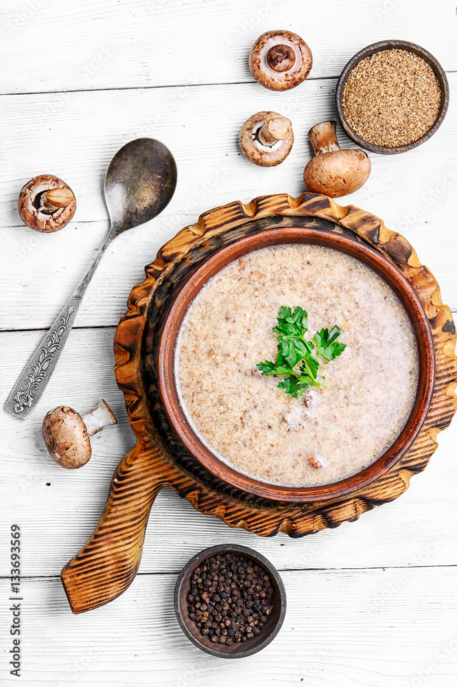 puree soup with mushrooms puree soup with mushrooms