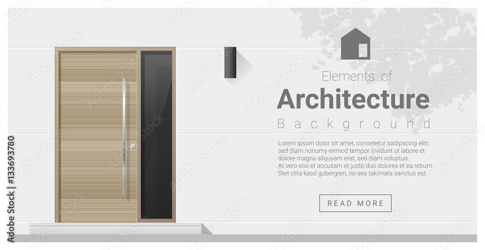 Fototapeta premium Elements of architecture , front door background , vector ,illustration