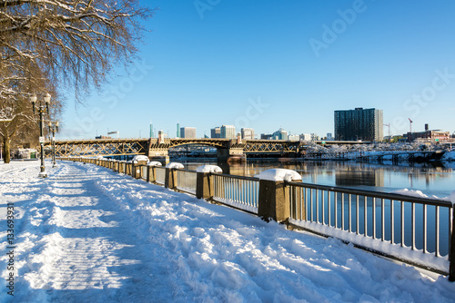 Snow Covered Portland Waterfront © jkraft5
