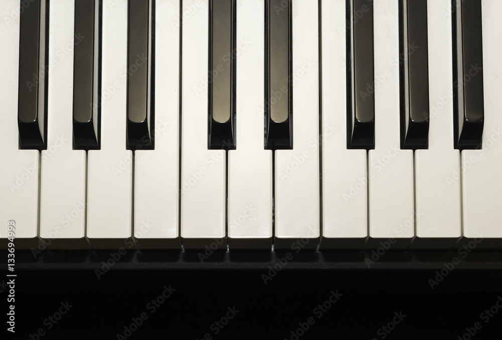 Simple and clean piano keys, one octave, music background Simple and clean piano keys, one octave, music background