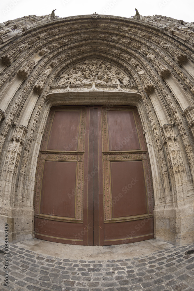 Rouen (France) Gate of the Church of Saint-Maclou