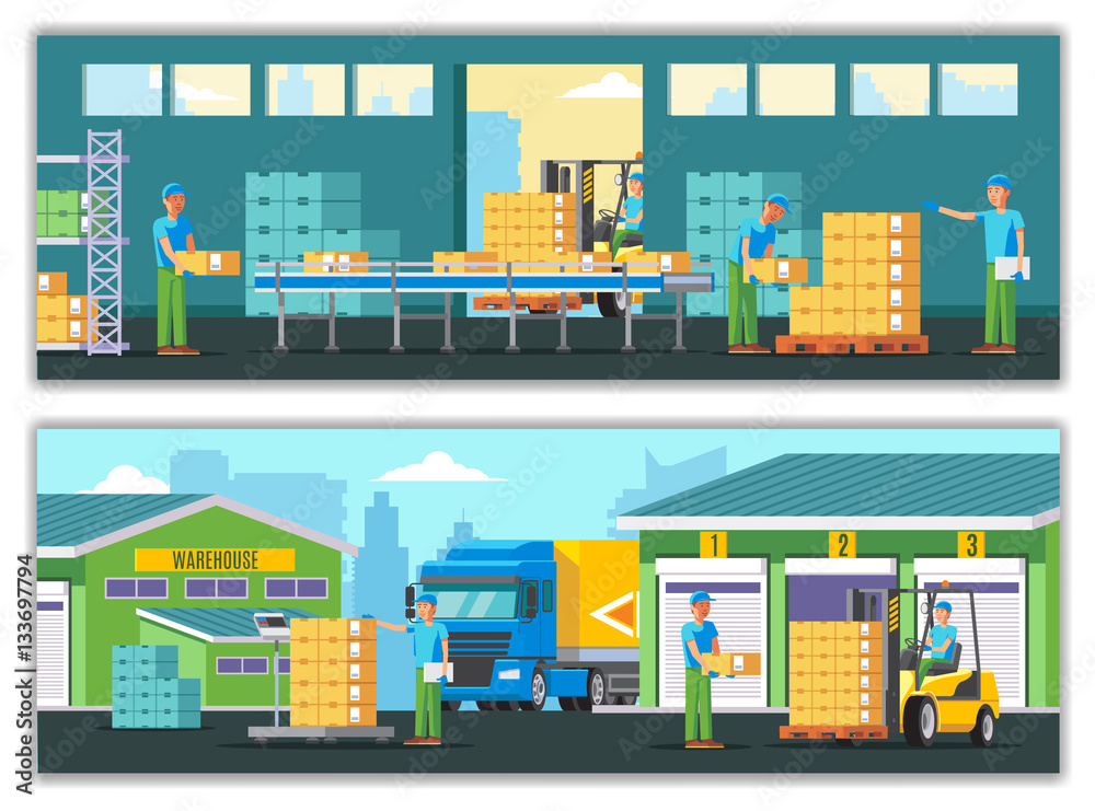 Obraz premium Warehouse Horizontal Banners