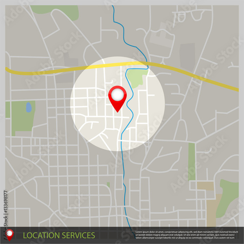 Location services map pointer illustration