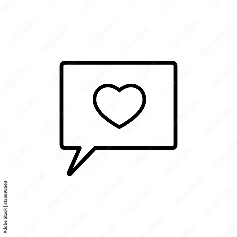 love heart, speech bubble, dialog box icon on white background love heart, speech bubble, dialog box icon on white background