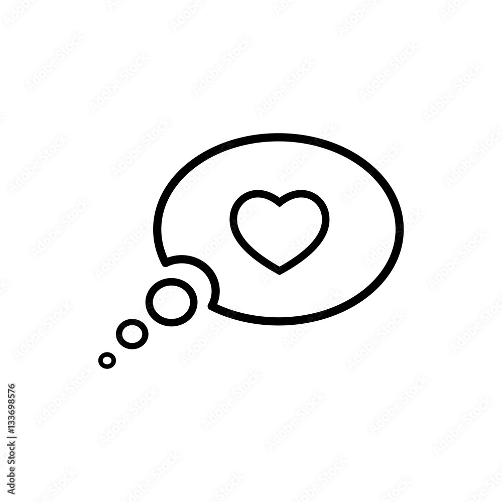 love heart, speech bubble, dialog box icon on white background love heart, speech bubble, dialog box icon on white background