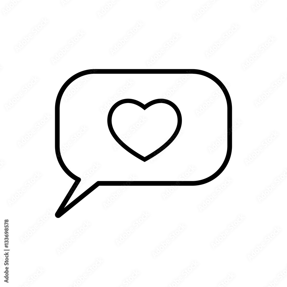 love heart, speech bubble, dialog box icon on white background love heart, speech bubble, dialog box icon on white background