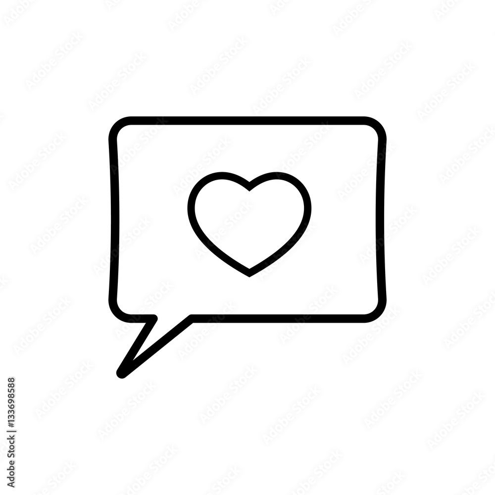 love heart, speech bubble, dialog box icon on white background love heart, speech bubble, dialog box icon on white background