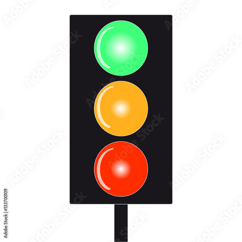 Traffic light on white background
