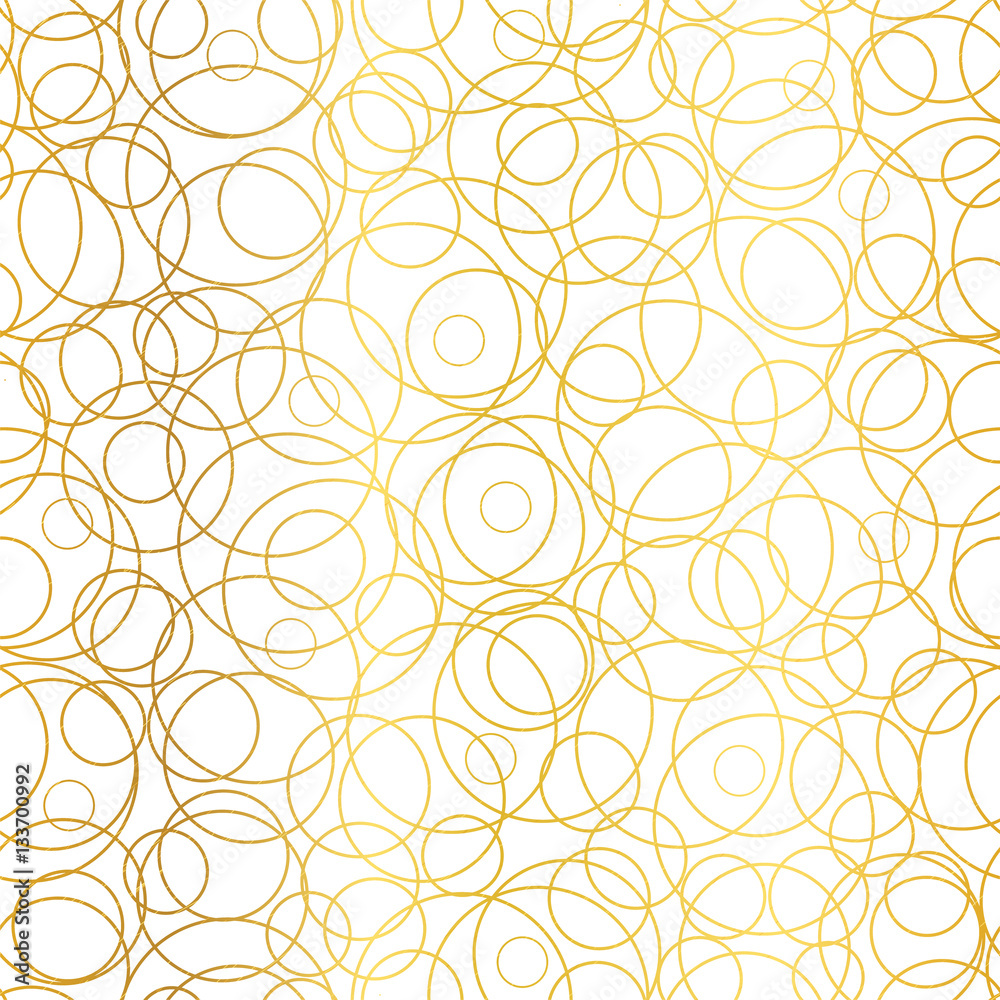 Vector Golden Abstract Circles Bubbles Seamless Pattern Background. Great  for elegant gold texture fabric, cards, wedding invitations, wallpaper.  Stock Vector | Adobe Stock