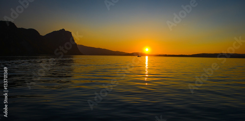 sunset at lake lucerne