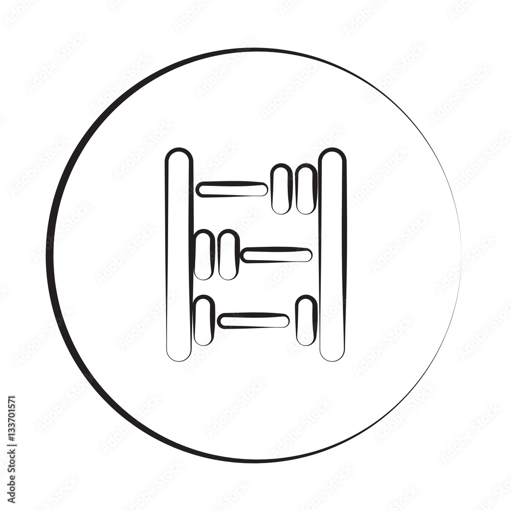 Black ink style Abacus icon with circle Black ink style Abacus icon with circle