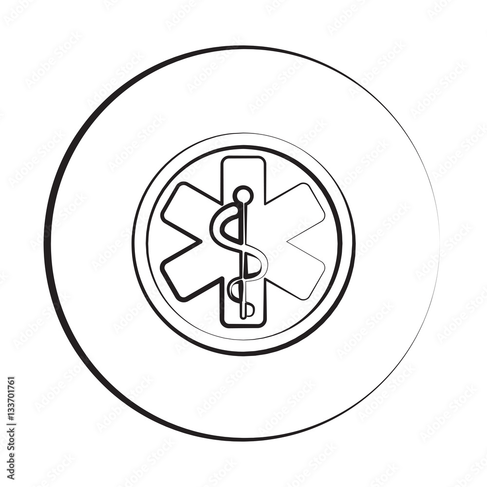 Black ink style Medical icon with circle Black ink style Medical icon with circle