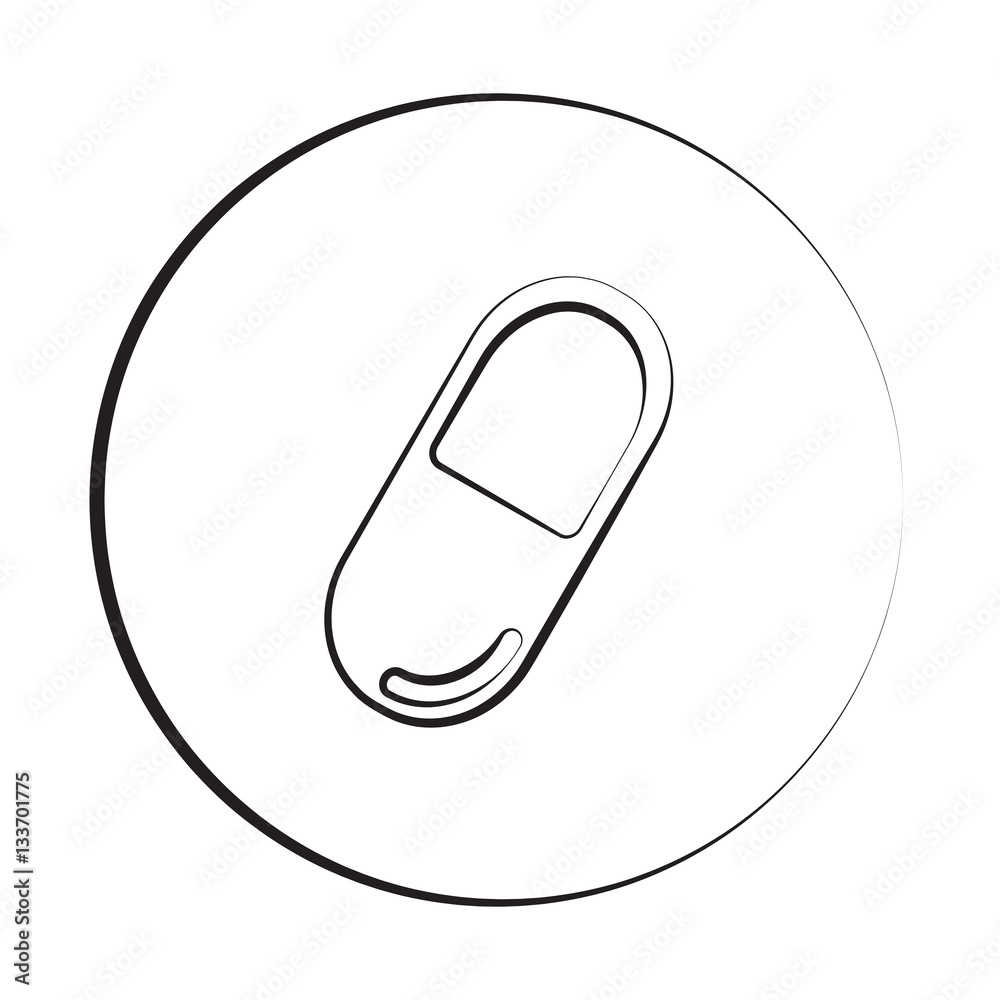 Black ink style Pill icon with circle
